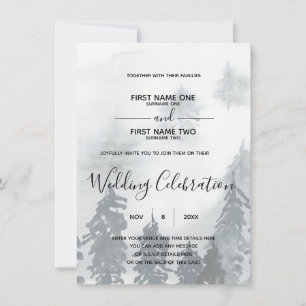 Winter or christmas wedding invitation