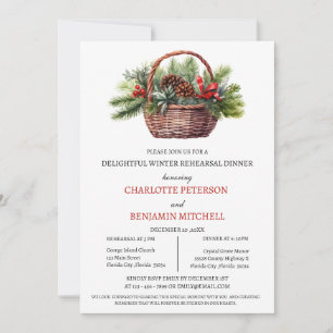 Winter or Christmas Wedding Rehearsal Dinner  Invitation