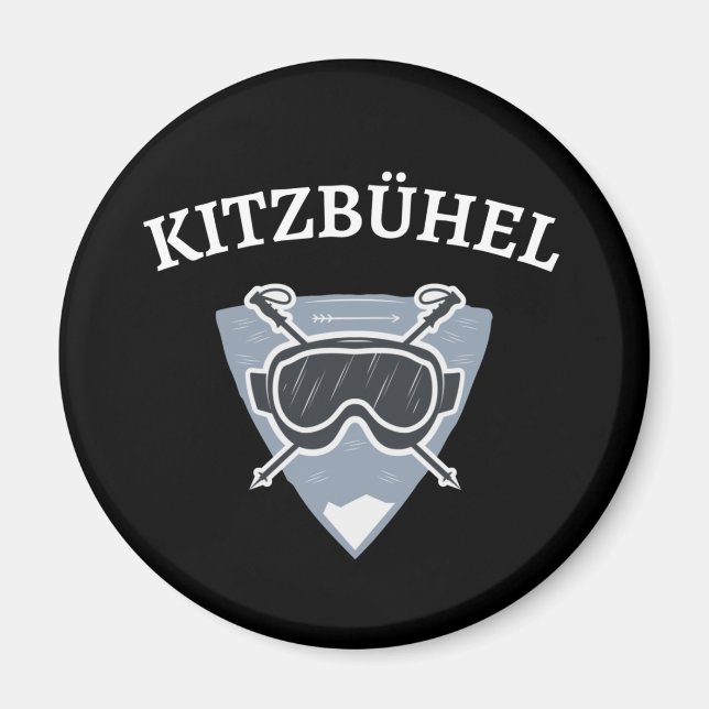 Winter Österreich Ski Tirol Kitzbühel Urlaub Magnet (Front)