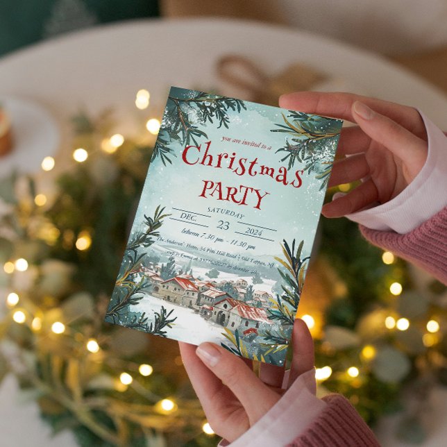 Winter Outdoor  Scenery Christmas Party Invitation (Creator Uploaded)