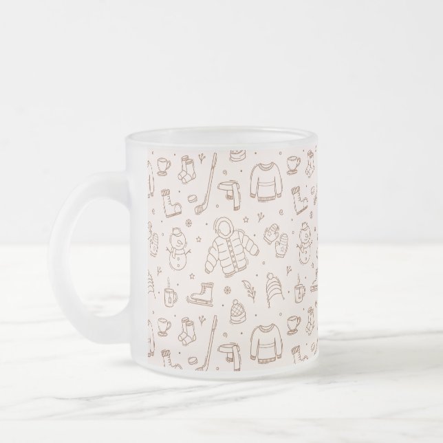 Winter outdoors  frosted glass coffee mug (Left)