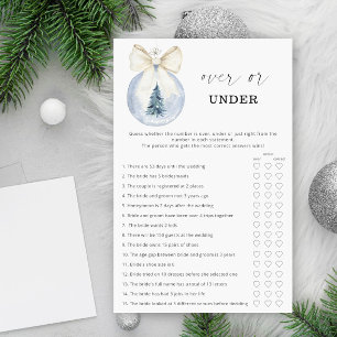 Winter over or under bridal shower game