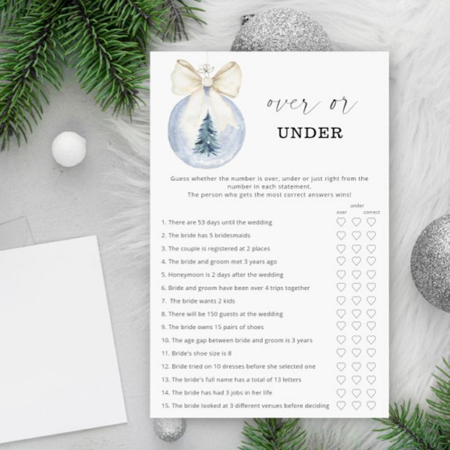 Winter over or under bridal shower game (Creator Uploaded)