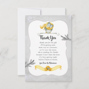Winter Owl Christmas Baby Shower Thank You Card