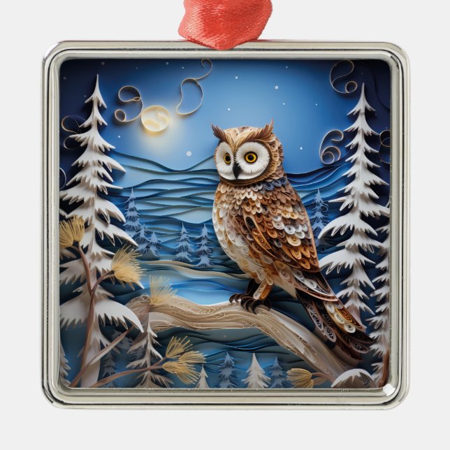 Winter Owl Christmas Ornament (Front)