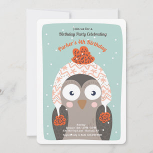 Winter Owl Invitation