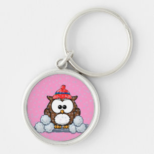 winter owl key ring