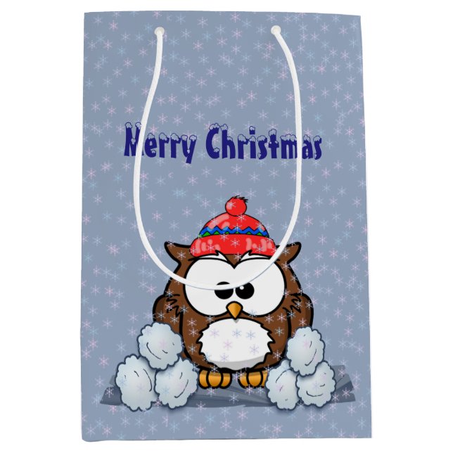winter owl medium gift bag (Front)