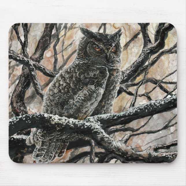 Winter Owl Mouse Mat (Front)