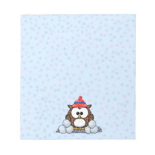 winter owl notepad