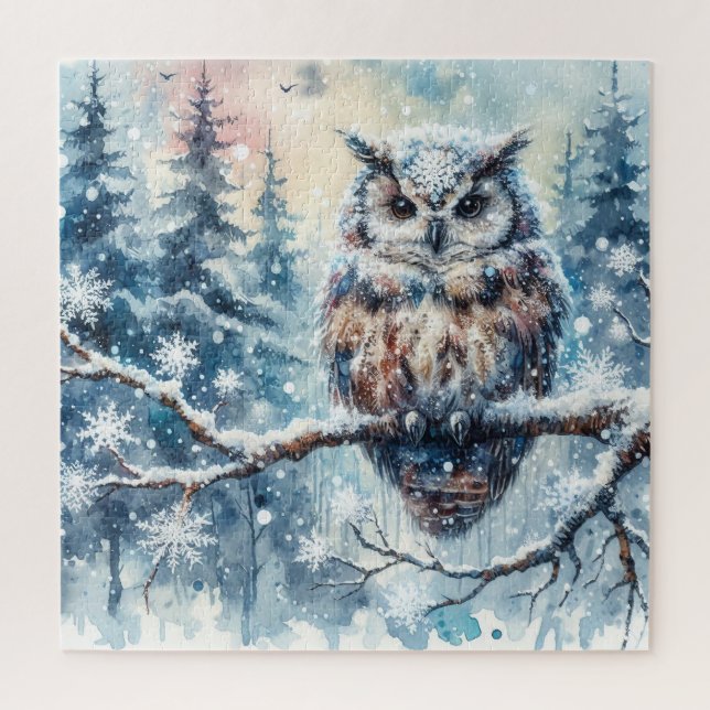 Winter Owl Puzzle (Vertical)