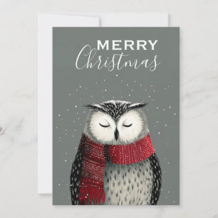 Winter Owl Serenity Christmas Holiday Card