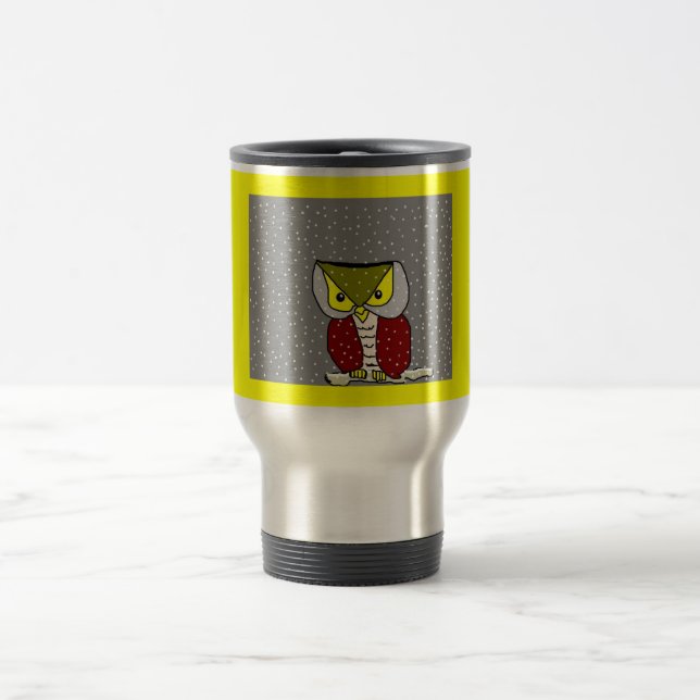 " Winter Owl " Travel Mug... Travel Mug (Center)