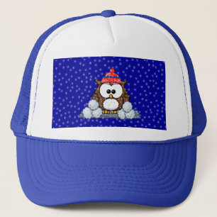 winter owl trucker hat