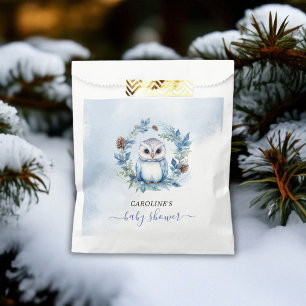Winter Owl Watercolor Baby Shower Favour Bags
