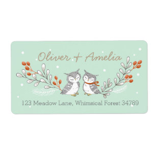 Winter Owls Address Labels