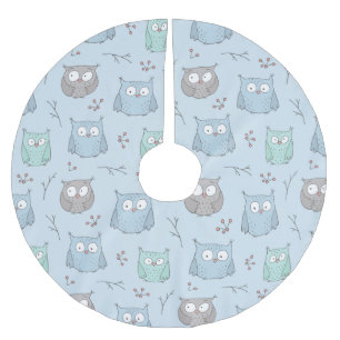 Winter Owls Brushed Polyester Tree Skirt