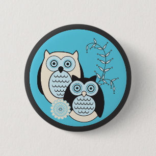 Winter Owls Button