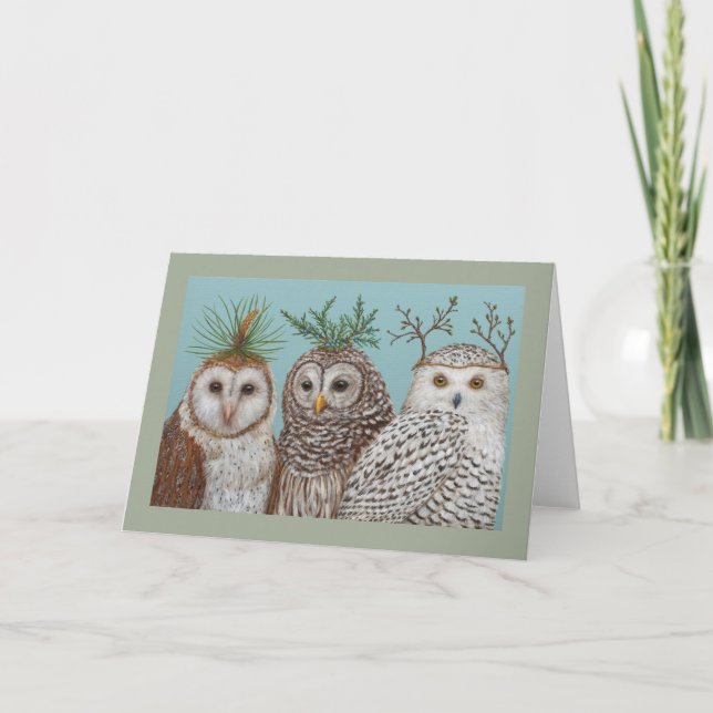 Winter Owls greetin card (Front)