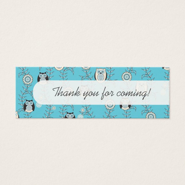 Winter Owls Party Favour Tags (Front)