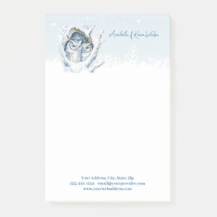 Winter Owls Snowflakes Post-it Notes
