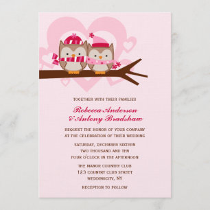 Winter Owls Wedding Invitation