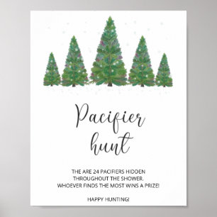 Winter Pacifier Hunt Sign. Find The Pacifier Game  Poster