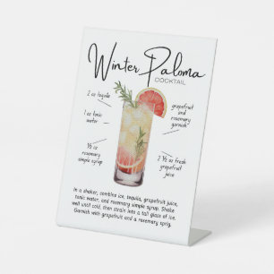 Winter Paloma Cocktail Pedestal Sign