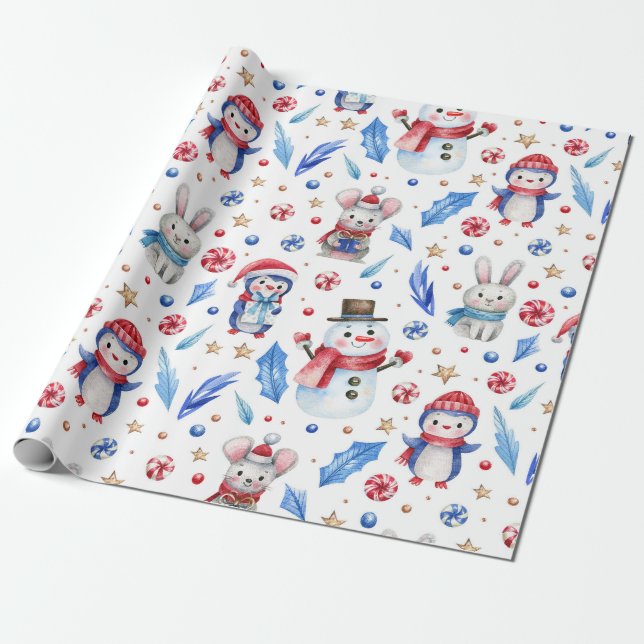 Winter pals wrapping paper (Unrolled)