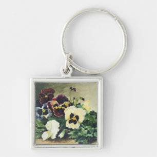 Winter Pansies, 1884 Key Ring