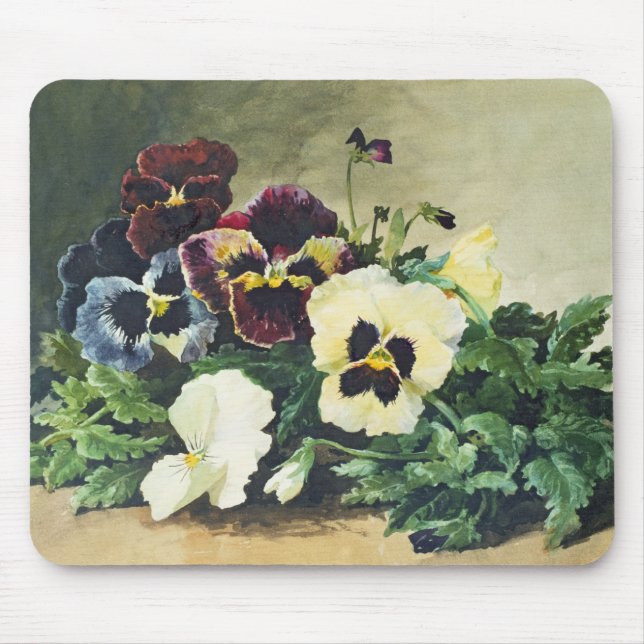 Winter Pansies, 1884 Mouse Mat (Front)