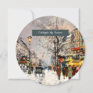 Winter Parisian Scene Holiday Party  Invitation
