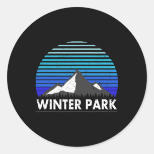 Winter Park Colorado Bluebird Mountain Classic Round Sticker