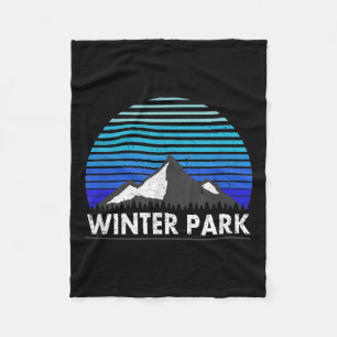 Winter Park Colorado Bluebird Mountain Fleece Blanket