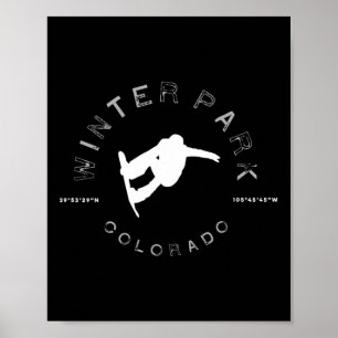 Winter Park Colorado Graphic Vintage Snowboard T Poster