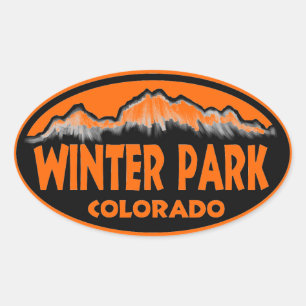 Winter Park Colorado orange oval stickers