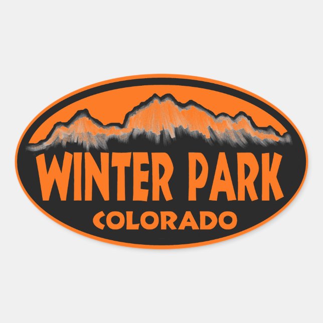 Winter Park Colorado orange oval stickers (Front)