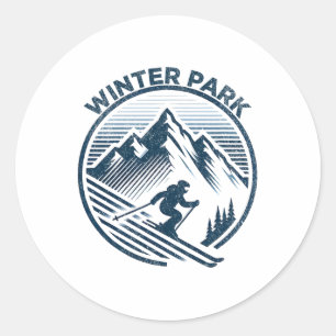 Winter Park Colorado Ski Resort Winter Skiing Classic Round Sticker