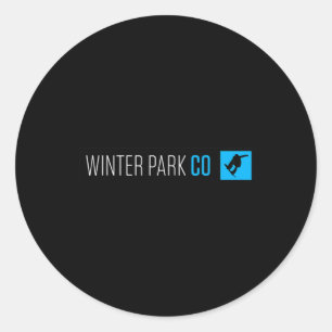 Winter Park Colorado Snowboard Box Type Classic Round Sticker
