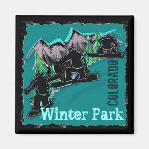 Winter Park Colorado snowboard magnet