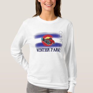 Winter Park Colorado state flag snowboarder hoodie T-Shirt