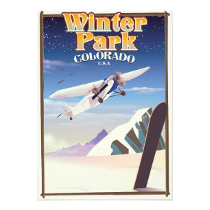Winter Park colorado vintage travel poster
