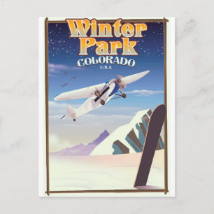 Winter Park colorado vintage travel poster Postcard
