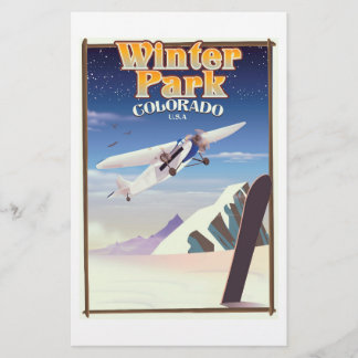 Winter Park colorado vintage travel poster Stationery
