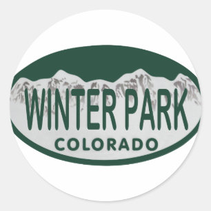 Winter Park license oval Classic Round Sticker