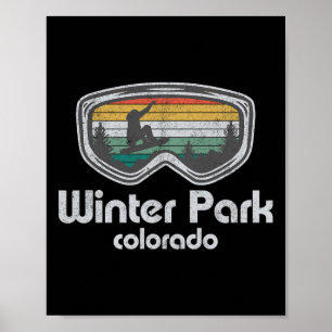Winter Park Snowboarding Retro Colorado Snowboard Poster