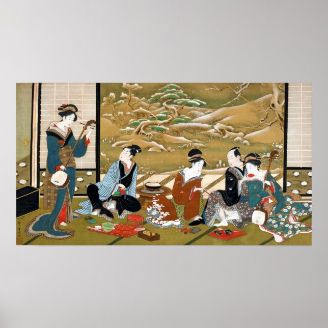 Winter Party by Utagawa Toyoharu woodblock japan Poster (Front)