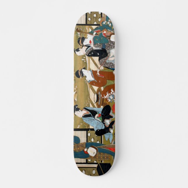 Winter Party by Utagawa Toyoharu woodblock japan Skateboard (Front)