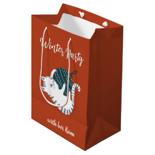 Winter Party Christmas Toy Cat Gift  Medium Gift Bag