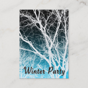 winter party ghost tree business card